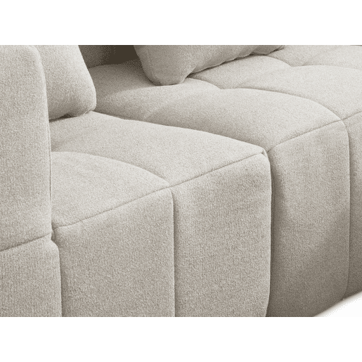 Sofá modular de 2 lugares, tecido bouclé na cor bege creme