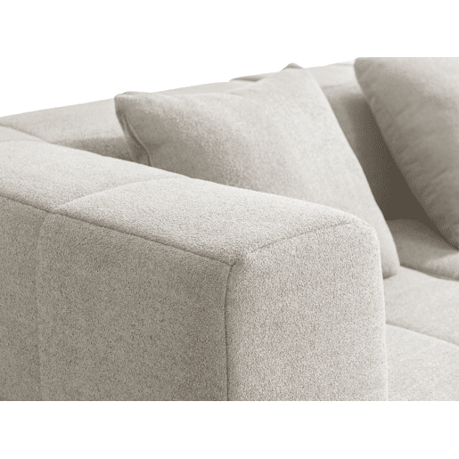 Sofá modular de 2 lugares, tecido bouclé na cor bege creme
