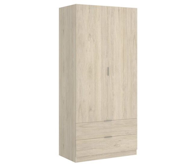 Armario essen 2 puertas abatibles con 2 cajones natural 184x81x52 cm