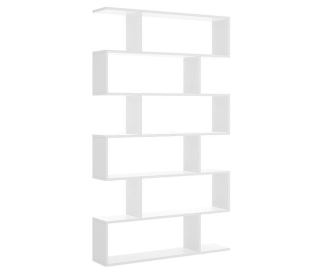 Estantería lis 6 niveles blanco brillo 190x80x25 cm