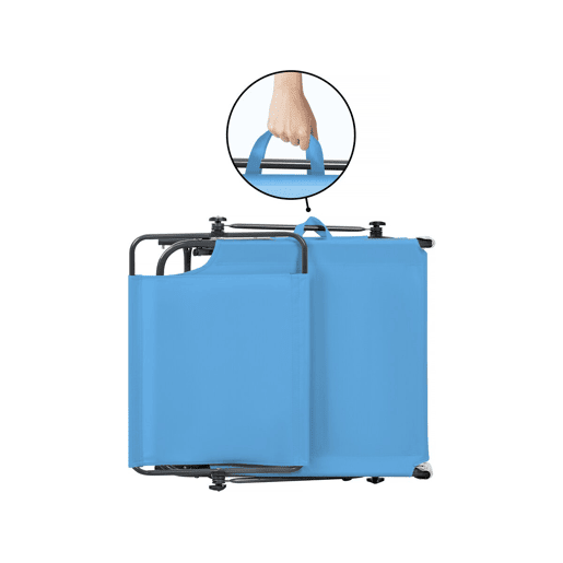 Conjunto de 2 espreguiçadeiras dobráveis Lazy - Com guarda-sol - Azul