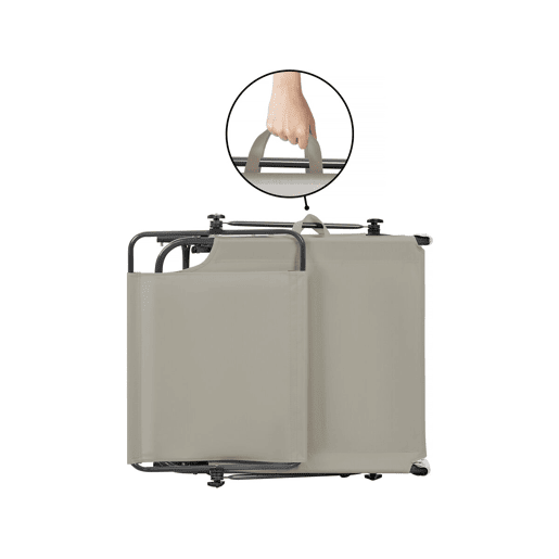 Conjunto de 2 espreguiçadeiras dobráveis Lazy - Com guarda-sol - Taupe