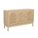 Aparador con decoración madera y mimbre 3 puertas, 120cm 120 Aparador con decoración madera y mimbre 3 puertas, 120cm 120 Madera