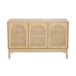 Aparador con decoración madera y mimbre 3 puertas, 120cm 120 Aparador con decoración madera y mimbre 3 puertas, 120cm 120 Madera