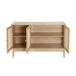 Aparador con decoración madera y mimbre 3 puertas, 120cm 120 Aparador con decoración madera y mimbre 3 puertas, 120cm 120 Madera