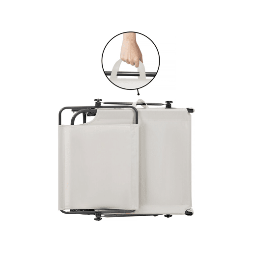 Conjunto de 2 espreguiçadeiras dobráveis Lazy - Com guarda-sol - Bege