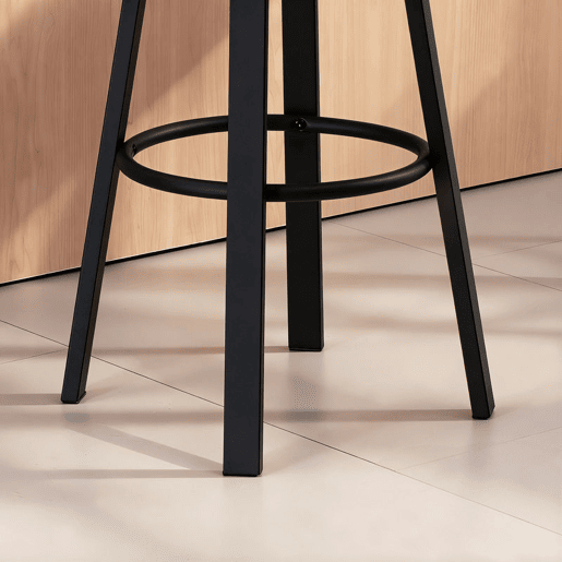 HOMCOM Conjunto de 2 Bancos de Bar Bancos Altos de Cozinha Giratórios Estofados em PU com Encosto Estrutura de Metal Apoio para os Pés Assento a 76,5 cm de Altura Cinzento Escuro
