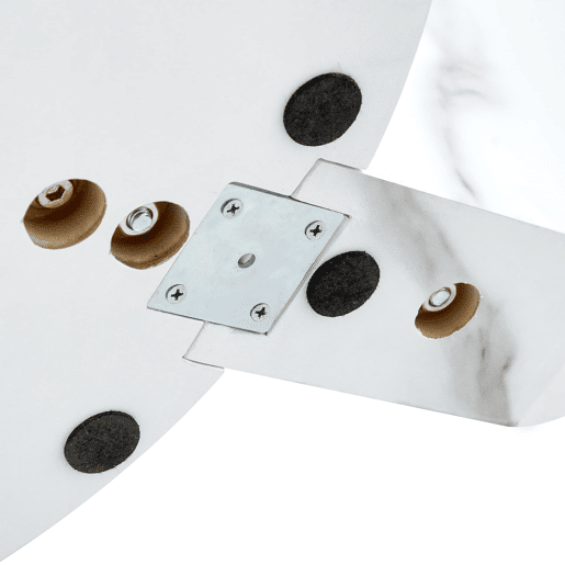 Mesa de centro com 2 níveis - design minimalista, vidro temperado, MDF branco mármore - TransparenteBranco