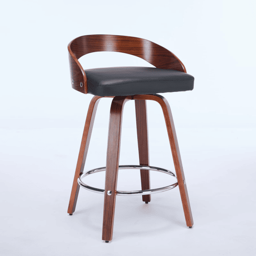 Bancos de bar 2 peças - Giratórios, encosto baixo, assento almofadado, 63 cm - Preto
