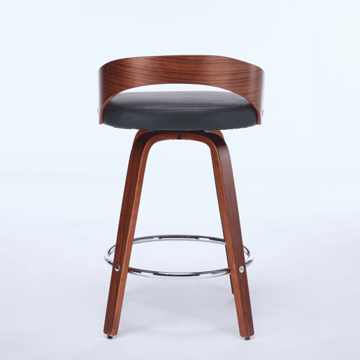 Bancos de bar 2 peças - Giratórios, encosto baixo, assento almofadado, 63 cm - Preto