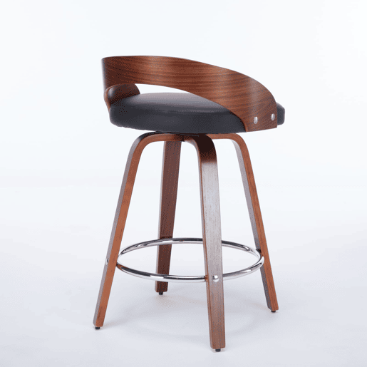 Bancos de bar 2 peças - Giratórios, encosto baixo, assento almofadado, 63 cm - Preto