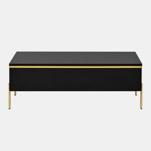 Mesa de centro 100x50x36 cm - moderna, multifuncional, alto brilho - preta