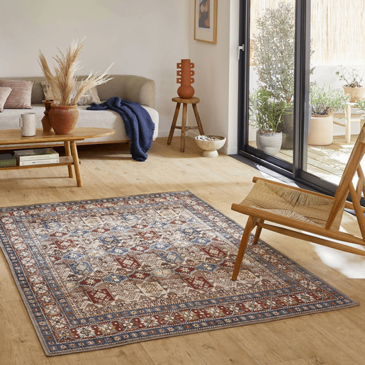 Tapete interior com padrão oriental multicolorido, Tomo, 290x200x0.5 cm