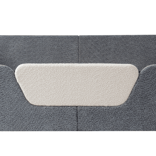 Cama estofada 140x190 cm - Sem colchão, grades removíveis, bolso lateral, veludo - Cinza