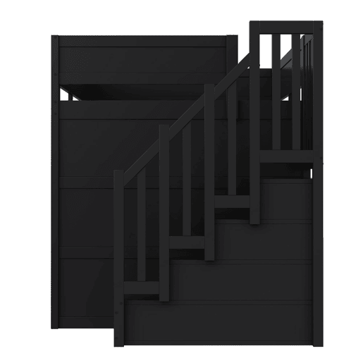 Cama alta para jogos 140x200 - secretária, arrumação, LED, USB - preto e vermelho