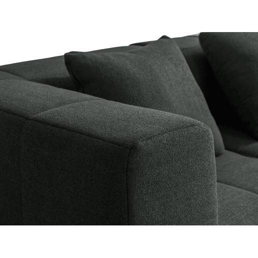 Sofá modular de 3 lugares, tecido bouclé na cor verde floresta