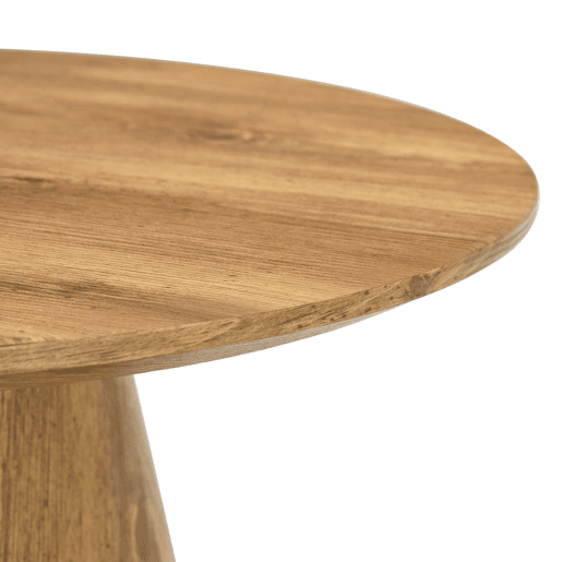 Mesa de café redonda 60 cm - MDF com acabamento em madeira, ideal para sala de estar e varanda - Natural