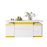 Mesa de centro elevável 100x50x43 - multifuncional dobrável - branco alto brilho