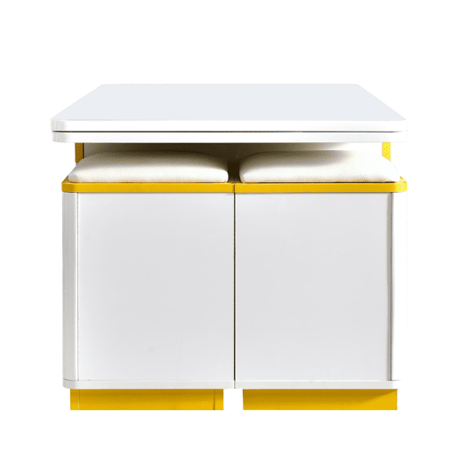 Mesa de centro elevável 100x50x43 - multifuncional dobrável - branco alto brilho