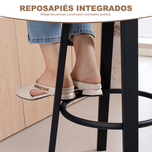 HOMCOM Conjunto de 2 Bancos de Bar Bancos Altos de Cozinha Giratórios Estofados em PU com Encosto Estrutura de Metal Apoio para os Pés Assento a 76,5 cm de Altura Castanho Escuro