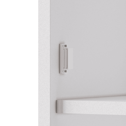 Aparador alto LED - com USB, tomadas, prateleiras de vidro e gaveta - Branco