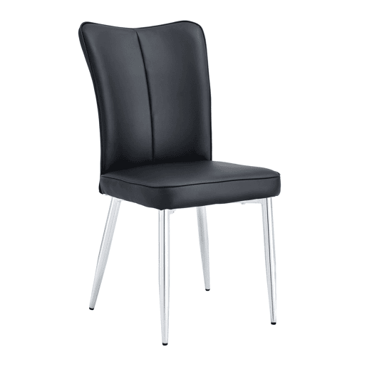 Cadeiras de sala de jantar 2 unidades 89 cm - modernas PU, pernas metálicas - preto prateado