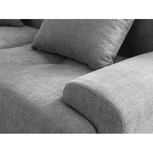Sofá modular de 3 lugares com chaise longue, tecido chenille na cor cinza mineral Sofá modular de 3 lugares com chaise longue, tecido chenille na cor cinza mineral