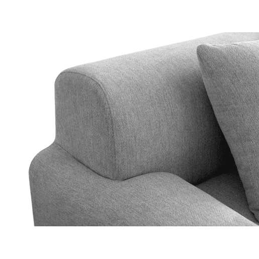 Sofá modular de 3 lugares com chaise longue, tecido chenille na cor cinza mineral Sofá modular de 3 lugares com chaise longue, tecido chenille na cor cinza mineral