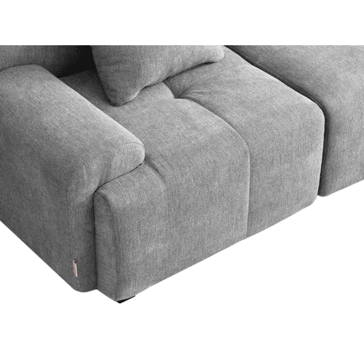 Sofá modular de 3 lugares com chaise longue, tecido chenille na cor cinza mineral Sofá modular de 3 lugares com chaise longue, tecido chenille na cor cinza mineral