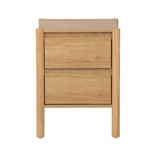 Mesa de cabeceira com 2 gavetas, set de 2, Harmony, Natural, 42x42x55 cm
