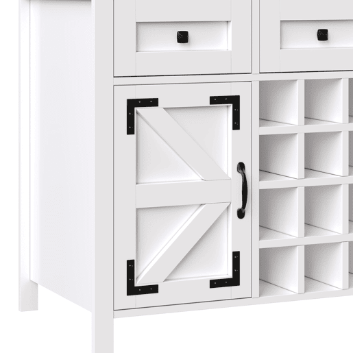 Armário alto de cozinha 120x40x170cm - 4 portas, 3 gavetas, USB, LED - Branco