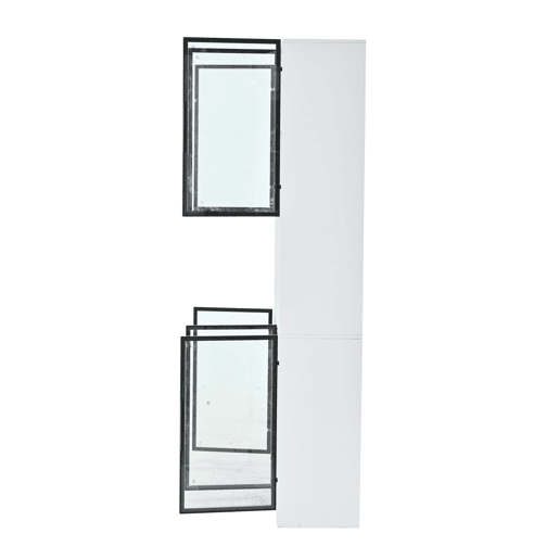 Vitrine 120x34x200 cm - 6 portas, LED, área aberta, multifuncional - Branco Vitrine 120x34x200 cm - 6 portas, LED, área aberta, multifuncional - Branco