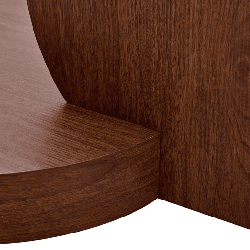 Mesa de centro - vidro de segurança de 2 níveis, design minimalista, MDF veado - TransparenteNogueira