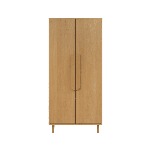 Guarda-roupa com efeito de madeira, 2 portas, Juliana, Carvalho, 80x55x180 cm