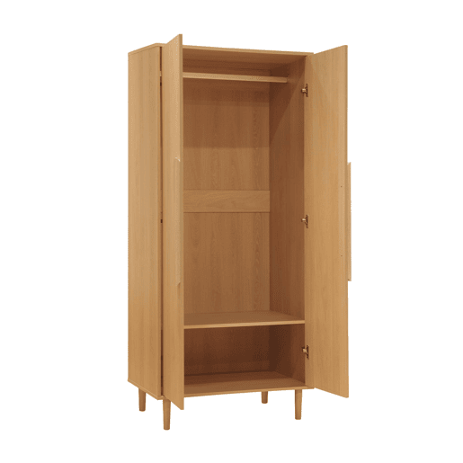 Guarda-roupa com efeito de madeira, 2 portas, Juliana, Carvalho, 80x55x180 cm