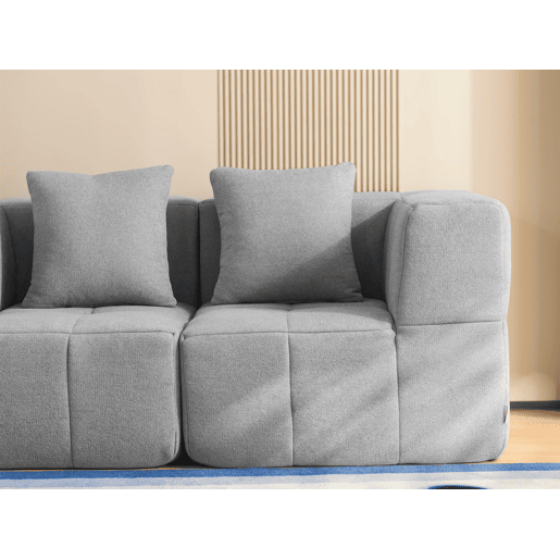 Sofá modular de 3 lugares, tecido bouclé na cor cinza nuvem Sofá modular de 3 lugares, tecido bouclé na cor cinza nuvem