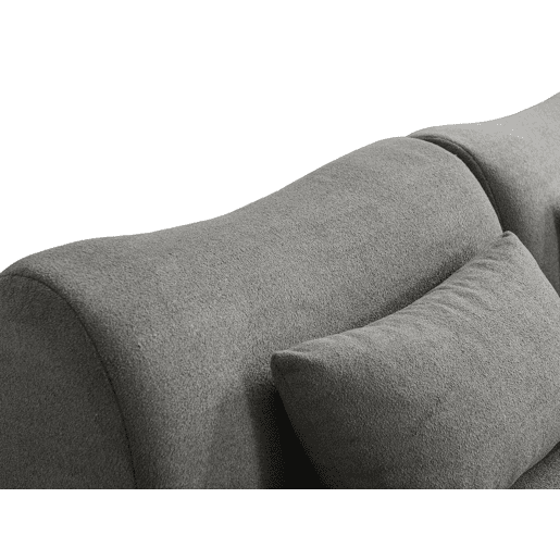 Sofá modular de 3 lugares com chaise longue, tecido bouclé na cor cinza nuvem