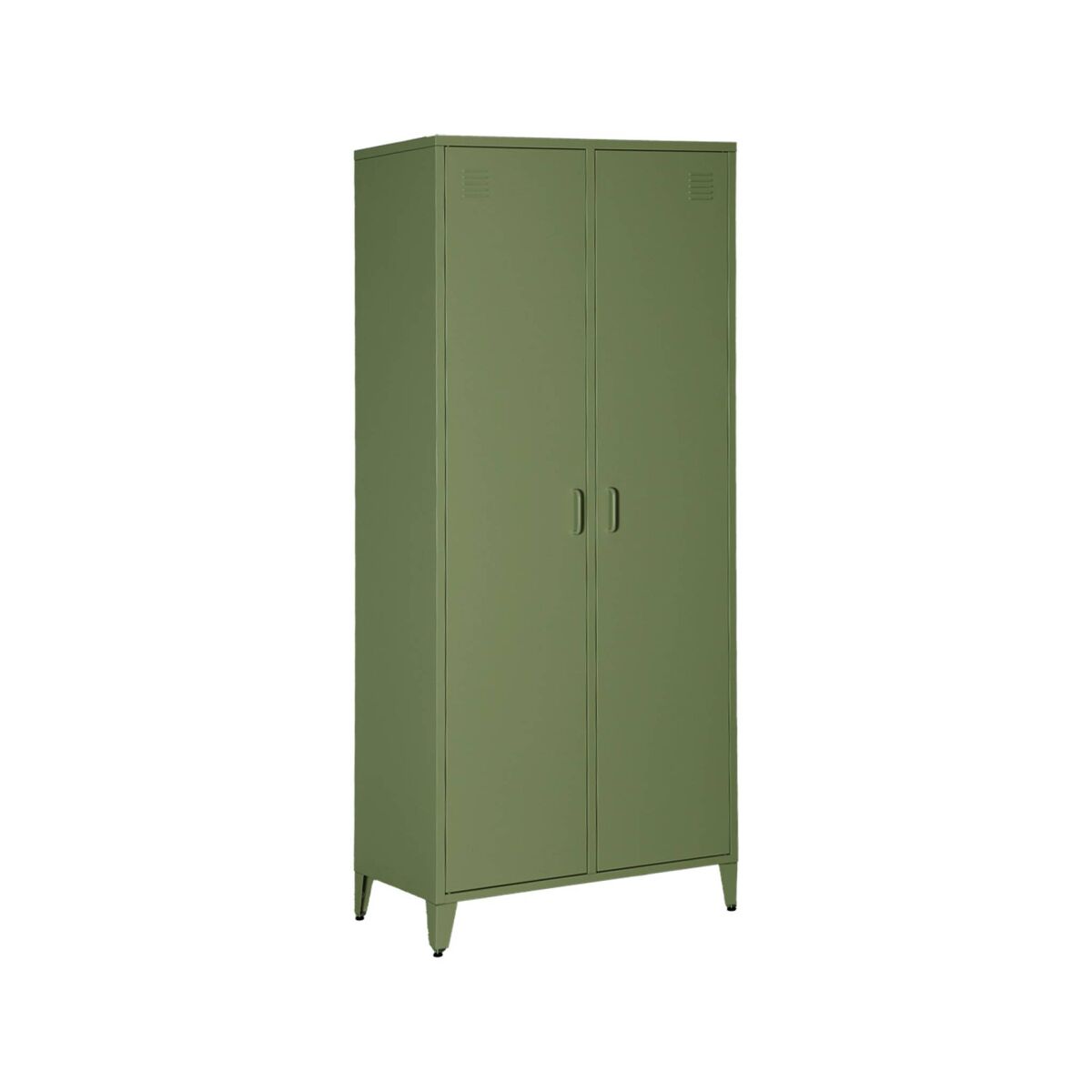 Armario/vestidor industrial de metal 2 puertas, 4 estantes, 1 48 Verde