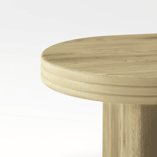 Mesa de centro ovalada 120x60cm - Estilo mid century, madeira rústica, versátil - Natural