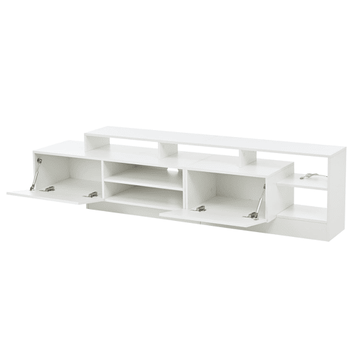 Móvel de TV 190x40x48,5 cm - Lowboard moderno com LED e design de alto brilho para TVs até 70 - Branco Móvel de TV 190x40x48,5 cm - Lowboard moderno com LED e design de alto brilho para TVs até 70 - Branco