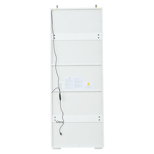 Vitrine 60x40x160 cm - Porta em vidro temperado, LED, 2 prateleiras e 2 gavetas - Preto e branco
