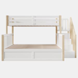 Beliche 90x200+140x200 - hidráulico com escada e arrumação - branconatural
