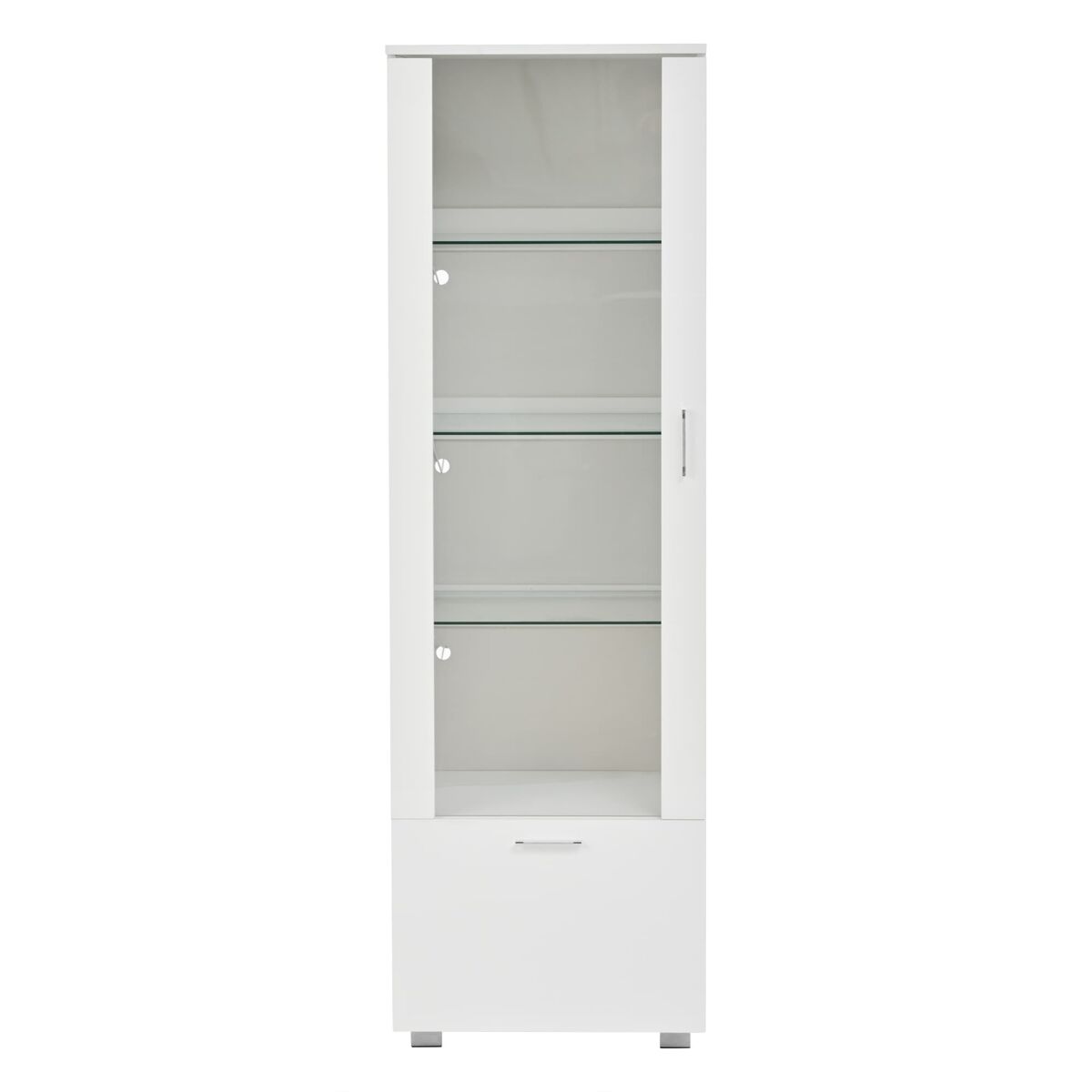 Vitrina 50x40x160cm - led, puerta acrílica, 3 estantes - blanco alto brillo