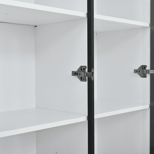 Vitrine 120x32x200 cm - 6 portas, vidro com LED, móvel multifuncional - Branco Vitrine 120x32x200 cm - 6 portas, vidro com LED, móvel multifuncional - Branco
