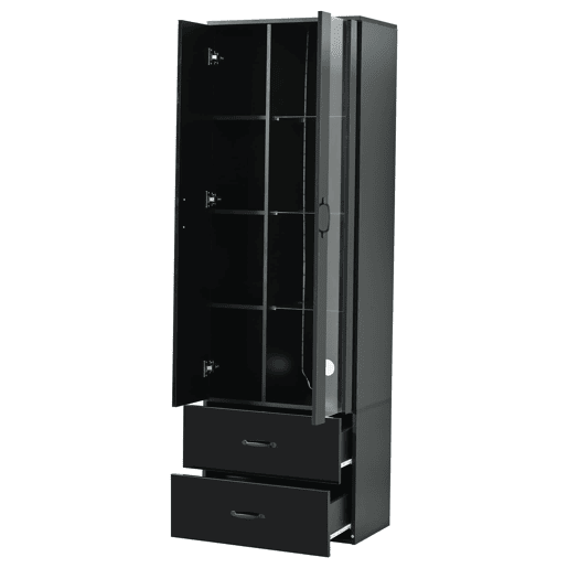 Vitrine LED com 2 portas - Porta transparente, independente, sala de estar - Preto Vitrine LED com 2 portas - Porta transparente, independente, sala de estar - Preto