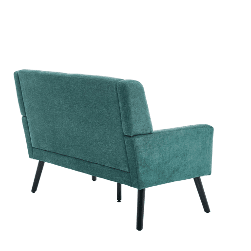 Banco estofado de 2 lugares - Assento de espuma densa e pés de madeira antiderrapantes - Verde Retro