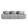 Sofá modular de 3 lugares, tecido chenille na cor cinza mineral