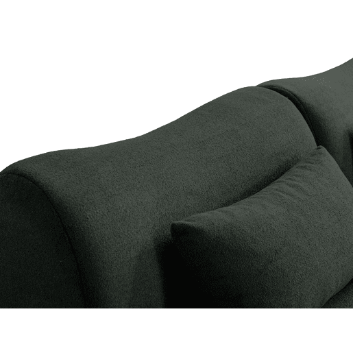 Sofá modular de 3 lugares com chaise longue, tecido bouclé na cor verde floresta