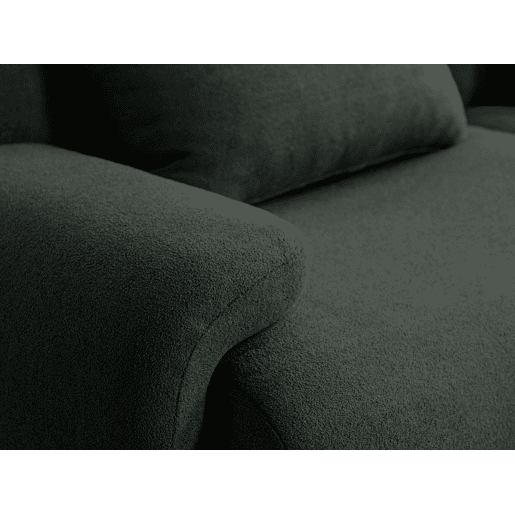 Sofá modular de 3 lugares com chaise longue, tecido bouclé na cor verde floresta