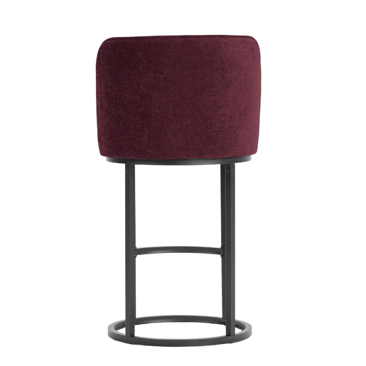 Banco de bar 2 unidades - moderno, acolchoado, pernas metálicas pretas - vermelho vinho